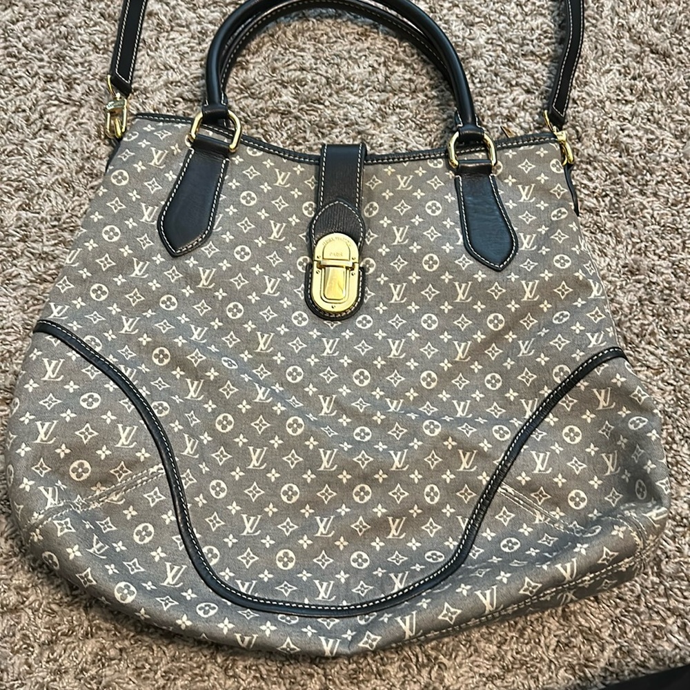 Louis Vuitton Large Hobo Shoulder Bag Blue Monogram Canvas